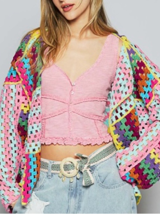 POL Jackets & Blazers - POL JULIA CROCHET CARDIGAN ♥️♥️♥️ Cardigan - Multi EUC OS